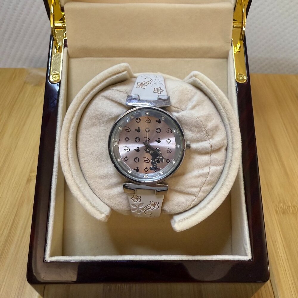 Disney Mickey Mouse Pink & Silver watch w/ Crystal Accents, 35mm